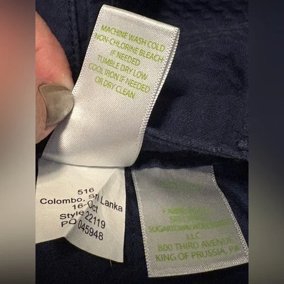 Lilly Pulitzer The Callahan Shorts Blue Beaded Embroidered Lobster Patch size 14 - Picture 8 of 12